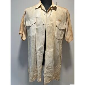 Vintage Creighton USN Regulation Uniform Button Up Shirt Short Sleeve Large JL